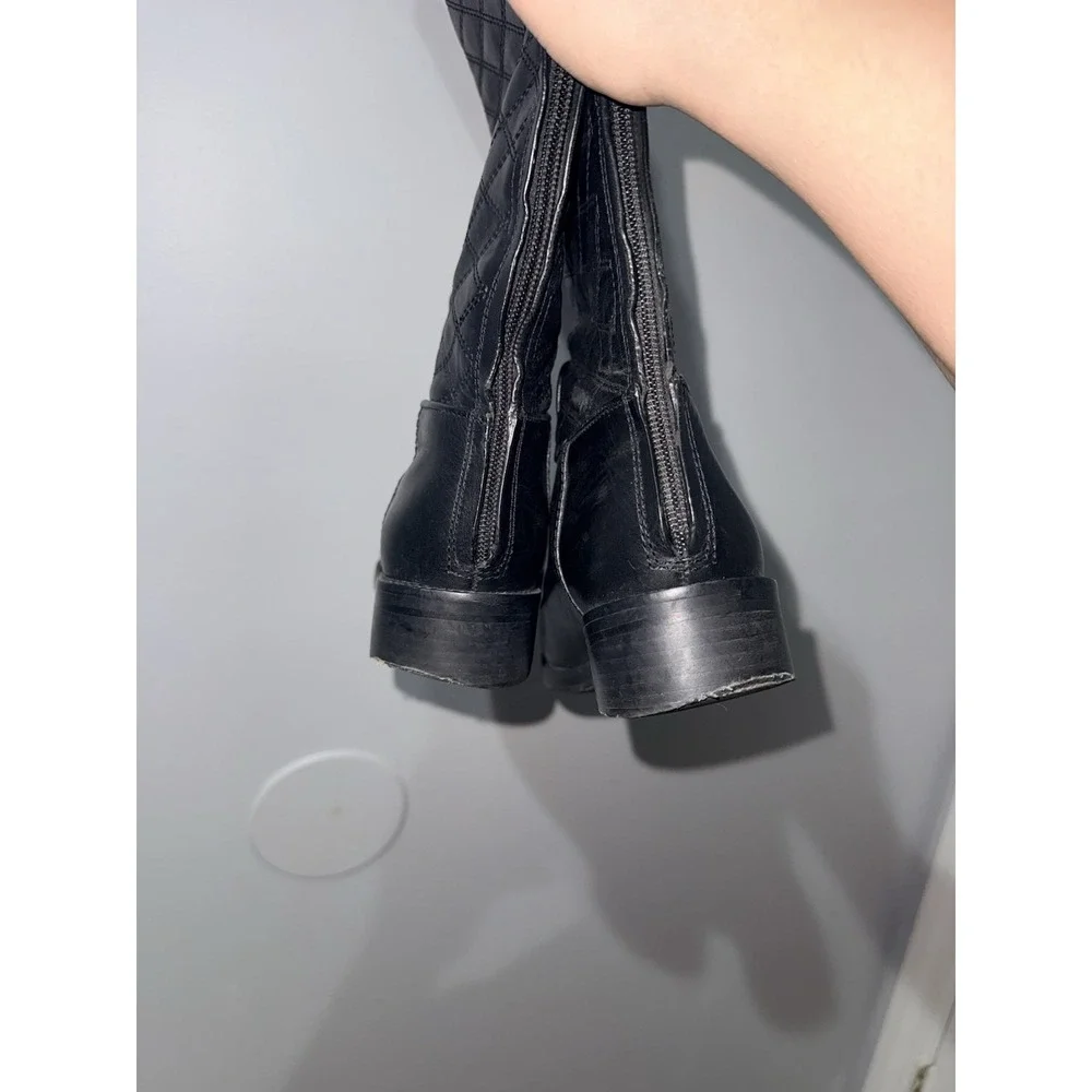 Tory Burch Claremont Quilted Black‎ High Boot Women's Size 6.5 M Designer